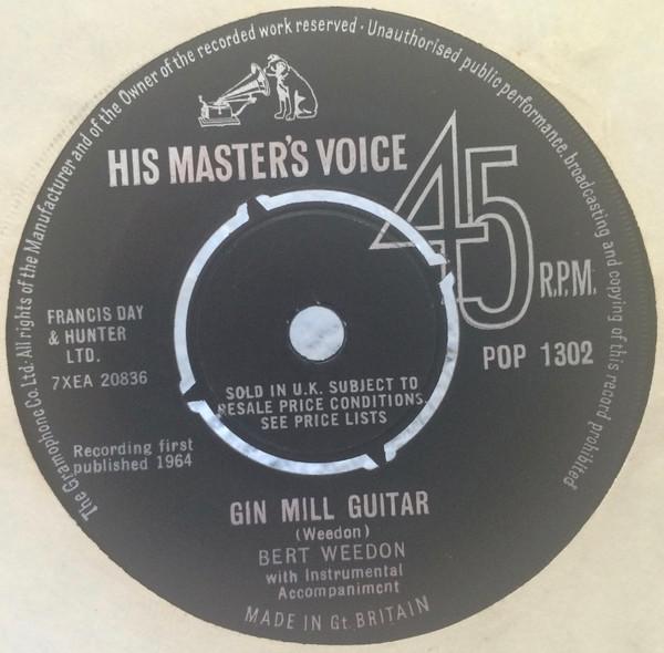 7-дюймовая пластинка БЕРТ УИДОН - Gin Mill Guitar POP1302 His Master s Vo 1964 UK Рок Б/У black RecordCityJP