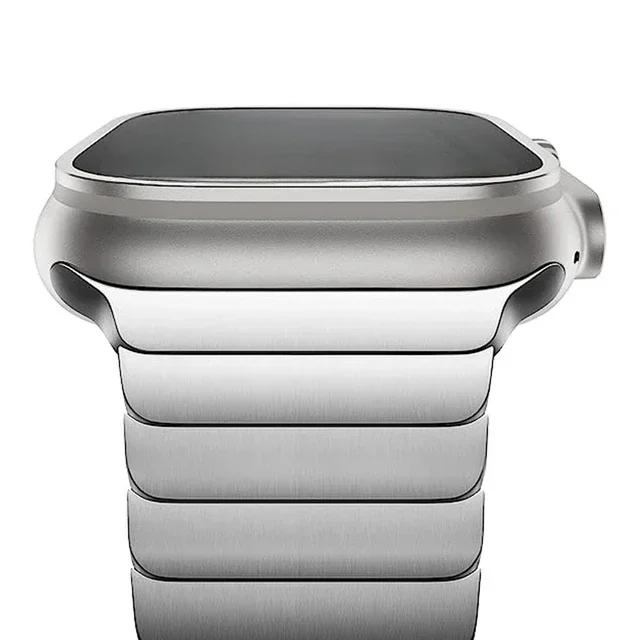 Браслет цвета титана для Apple Watch Ultra 3 2 49 мм Серии 11 10 46 мм Мужской ремешок для Серии 9 8 7 6 5 45 мм SE3 44 мм 38mm 40mm 41mm серебряный WristAura