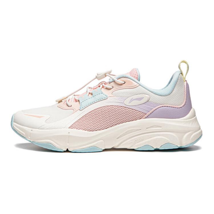 Li Ning Kids Puff V2 Мягкие удобные прочные дышащие повседневные туфли с низким верхом Детская повседневная обувь белого, розового и фиолетового цветов YKCU106-2 36 white Li-Ning