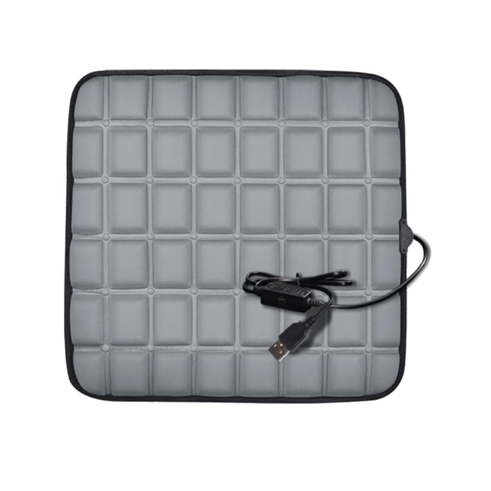 43x43cm Universal Car Seat Heating Cushion 5V USB Heated Car Seat Cover Foot Warmer Electric Heating Pad for Autumn and Winter gray 888 Auto Parts Town