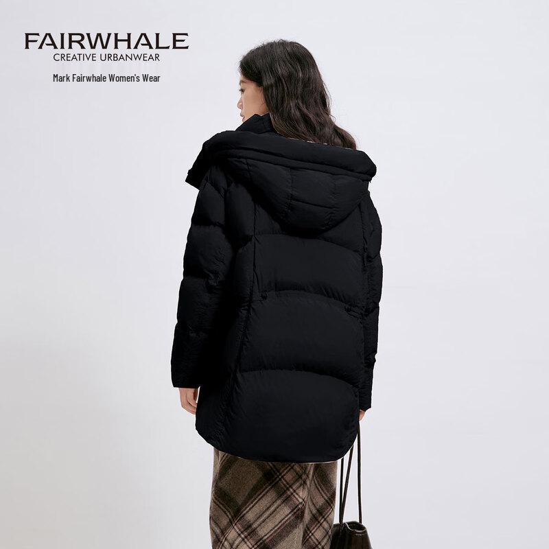 Женский пуховик средней длины с капюшоном Mark Fairwhale S чёрный JDST online