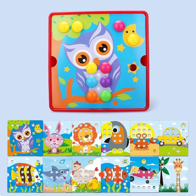 Новый грибной гвоздь DIY мультфильм игрушки ручной работы детские развивающие игрушки Монтессори интеллектуальная 3D игра-головоломка доска-головоломка подарки blue Phone Case CSWO02