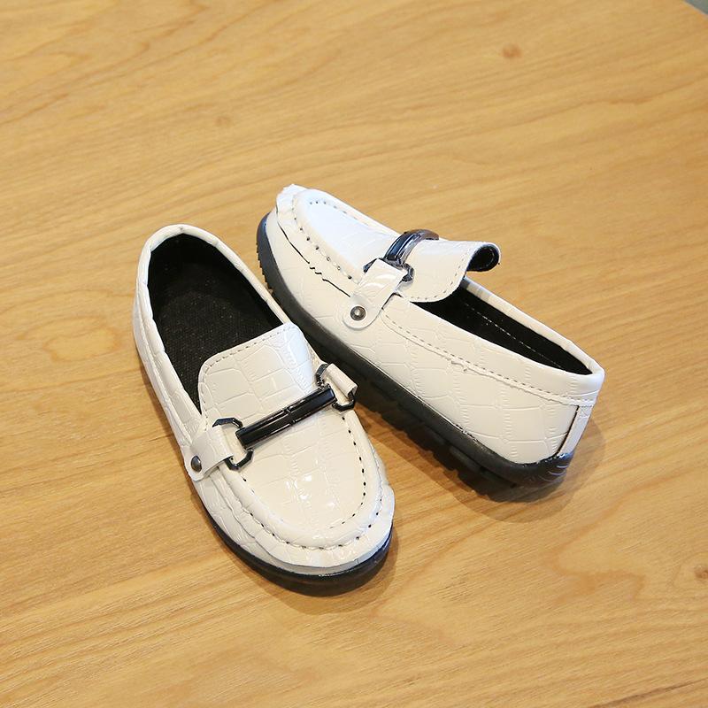 Кожаные туфли для мальчиков,Детские туфли для школьников 21 белый Gtime Shoes
