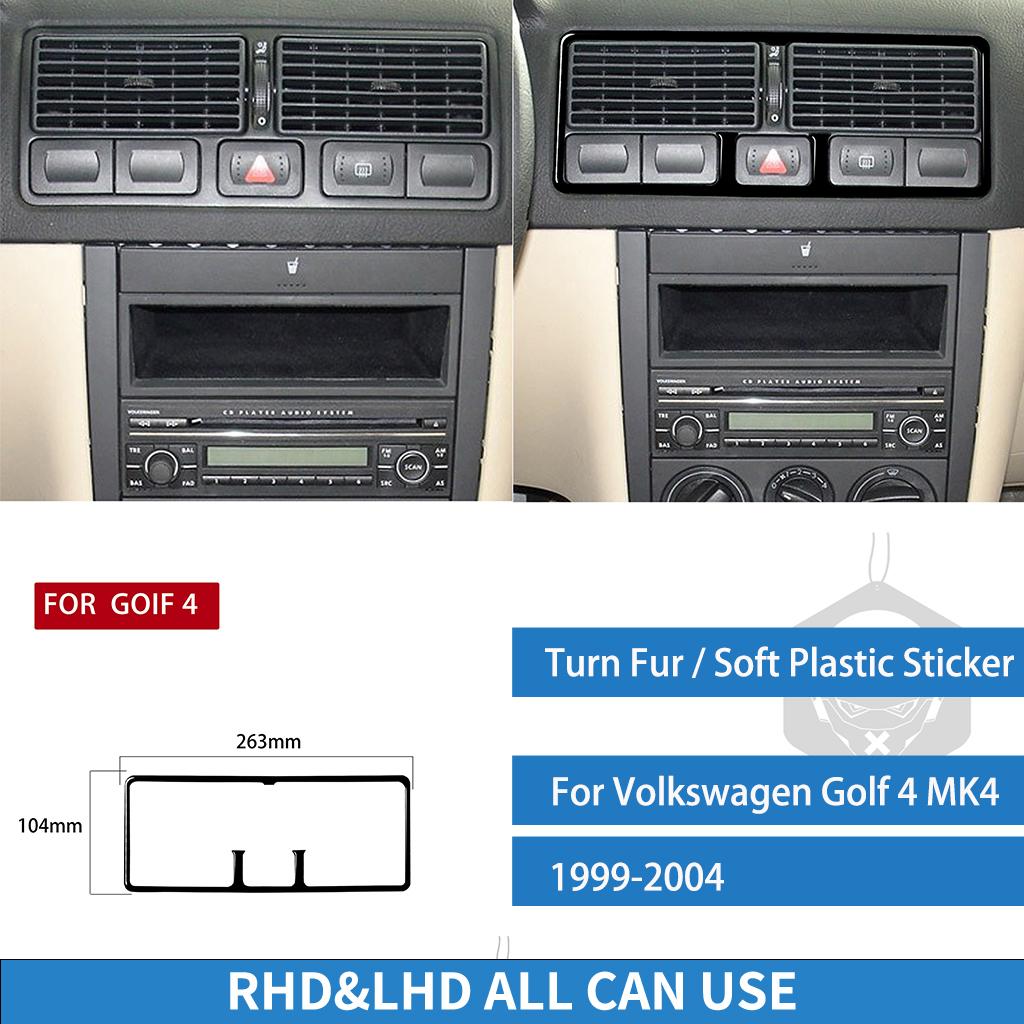 For Golf 4 Jetta Bora MK4 R32 GTI 1999-2004 Door Handle Frame Turn fur Soft Piano Black Sticker Car Interior Trim Accessories Piano black plastic gray 9134632sfsagnif