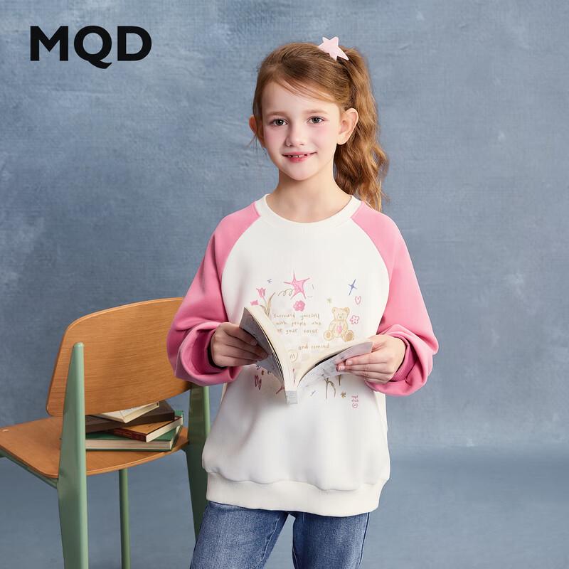Свитшот MQD для девочек с мультяшным принтом и рукавами реглан 110 грязно-белый JDST online