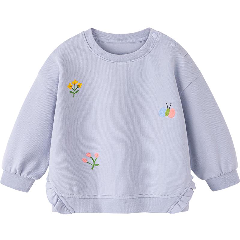 Детская весенняя толстовка с вышивкой для девочки Minibala 90 white JDST online