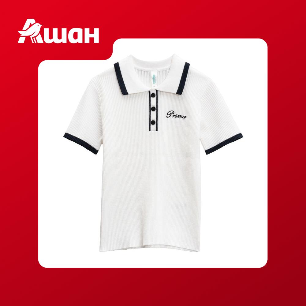 Джемпер для девочки Acoola Emilia с коротким рукавом белая, р. 122-164