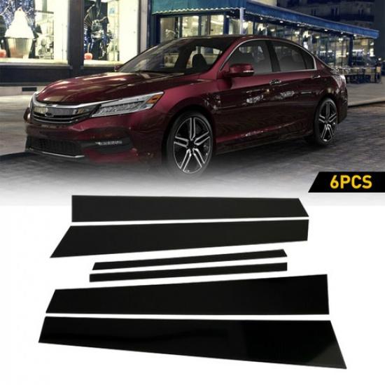 Black Pillar Posts For Honda Accord 13-2017 6pc Set Door Trim Piano Cover Window black 91460000MAC0PQXN4U