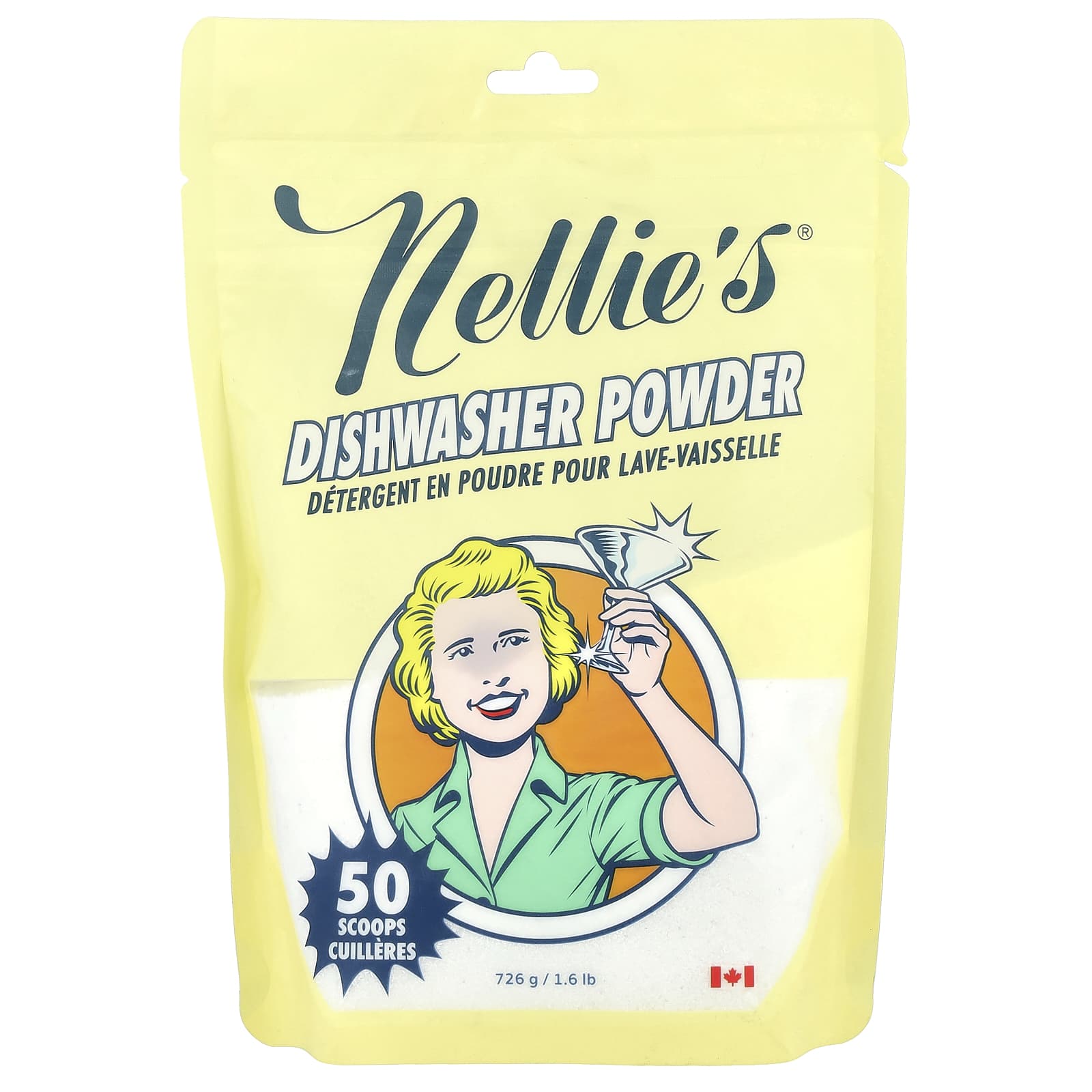 Nellie S, Dishwasher Powder Detergent, 726G (1.6Lbs) beige
