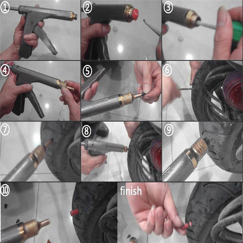 Car Tire Repair Tool Kit Auto Bike Tire Repair Puncture Plug Garage Motorcycle Wheel Vacuum Kit чёрный Tee 274