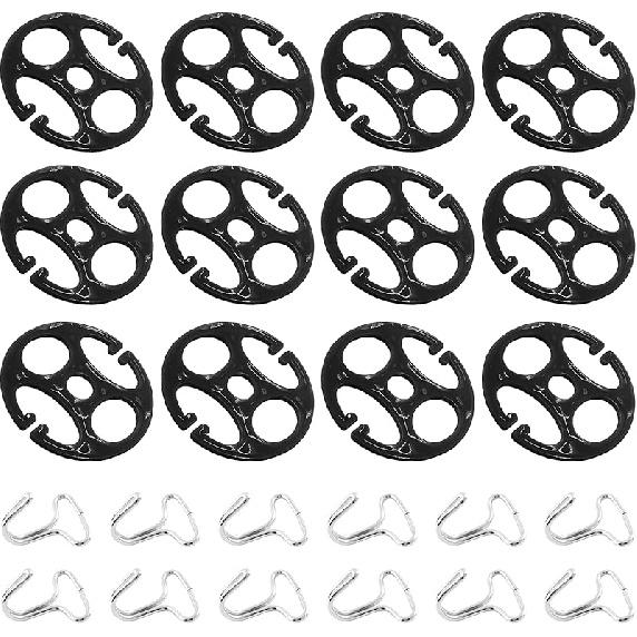 24Pcs Car Seat Cover Plum Plate Metal Hooks, 12Pcs Plastic Car Seat Covers Chucks And 12Pcs Metal Hooks Set Locking Clip Plastic Card Fixed Fastener чёрный 91330302MAC2UDB340