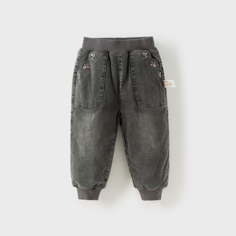 David Bella Children s Denim Cotton Pants 2026 Winter New Style Girls  Thickened Warm Long Pants Casual Jogger Pants Gray [Ready Stock] 110 black TAOMall