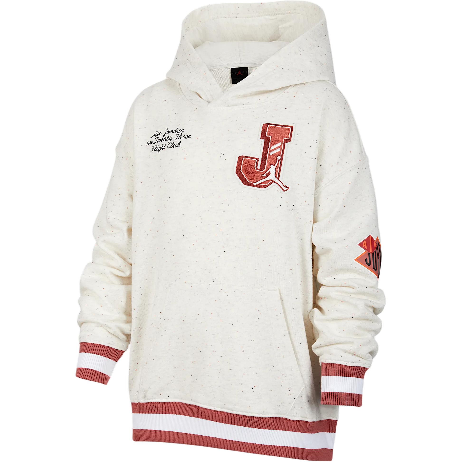 Jordan Flight FW24 Серия Court Of Legends Модный пуловер Club с заниженной линией плеча и длинным рукавом Детские топы Бледно-белый IB8387-111 L white
