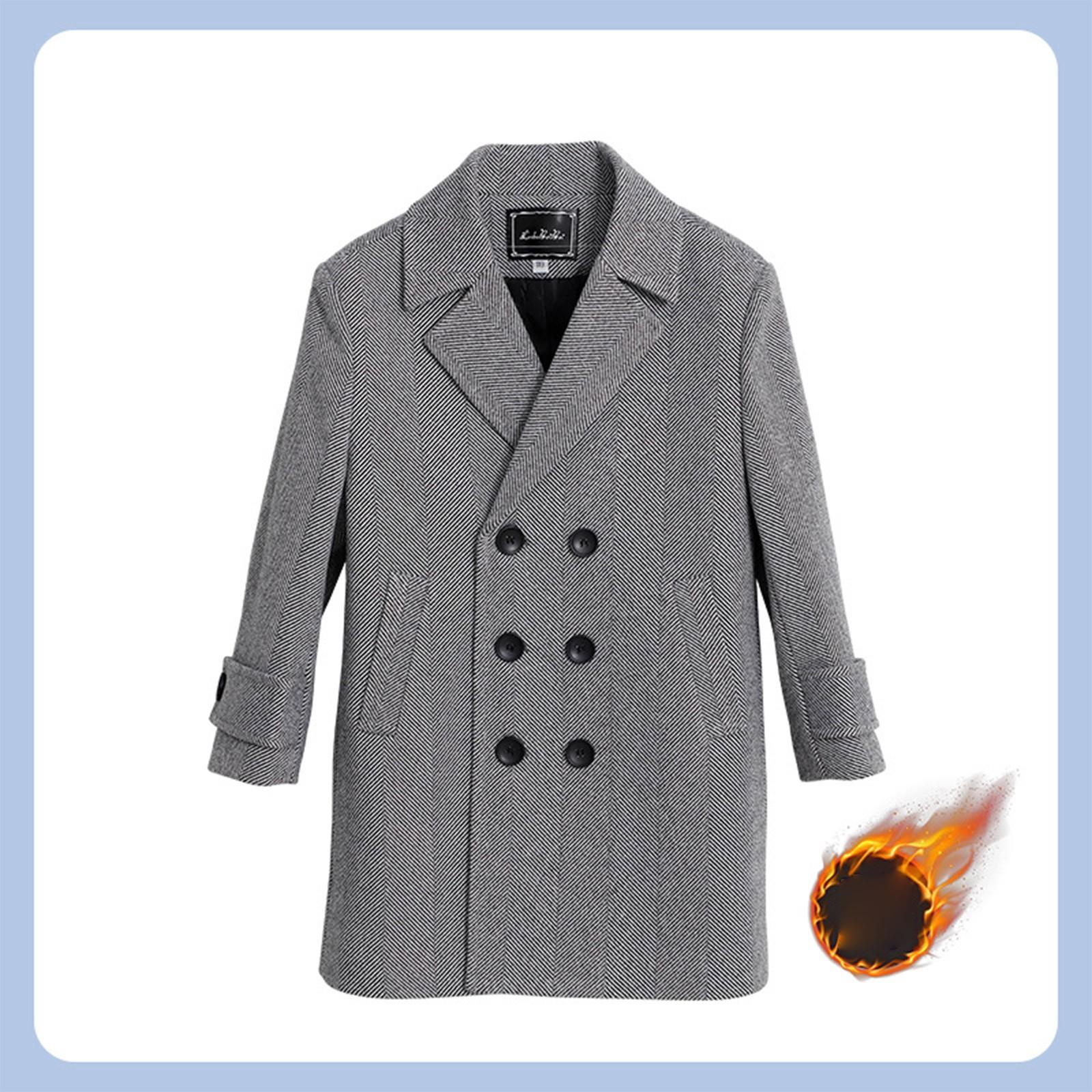 Детский пиджак, стеганое шерстяное пальто для мальчиков 110 gray Wahaha123