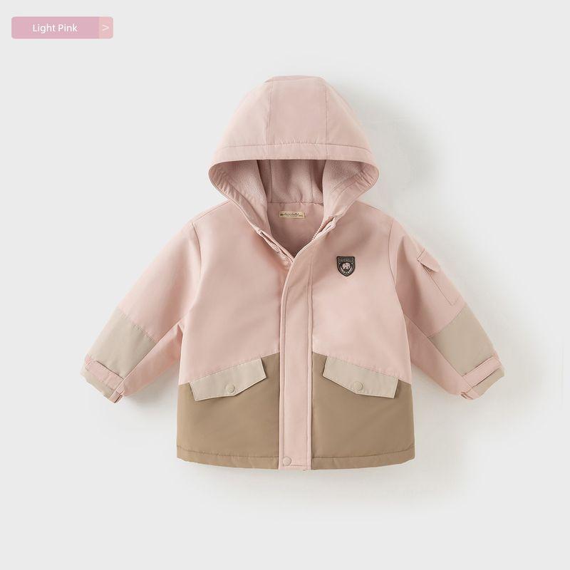 David Bella Children s Three-Proof Jacket for Boys and Girls, Fleece-Lined and Thickened Coat, New Winter Windproof Clothing for Babies Light Pink [Ready in Stock] 100 beige TAOMall