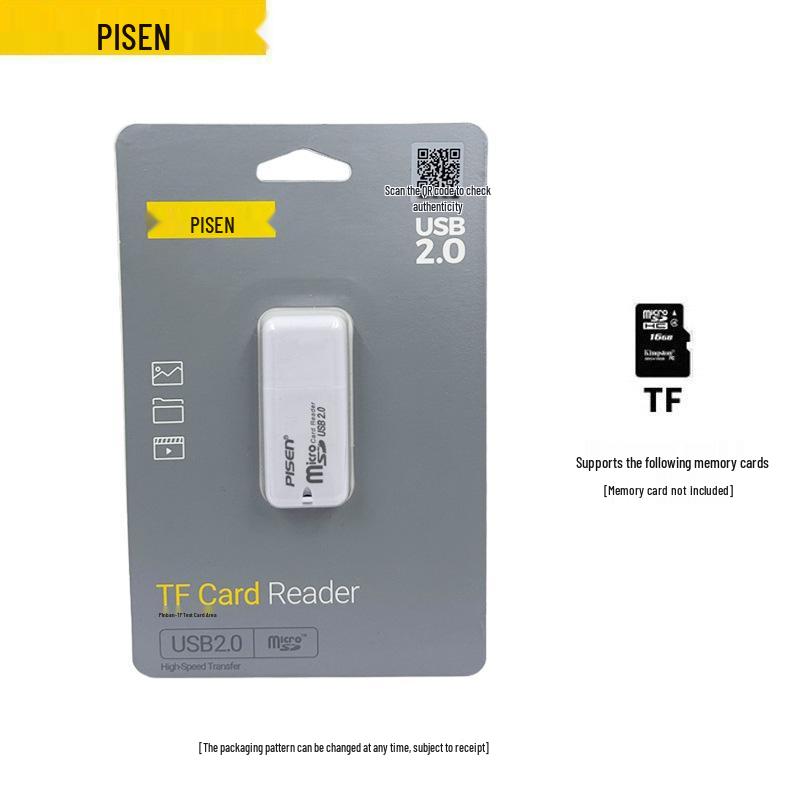 PISEN Мини Компактный Кардридер MicroSD для Мобильных Телефонов, Видеорегистраторов и Аудиокарт. gray Pisen Official
