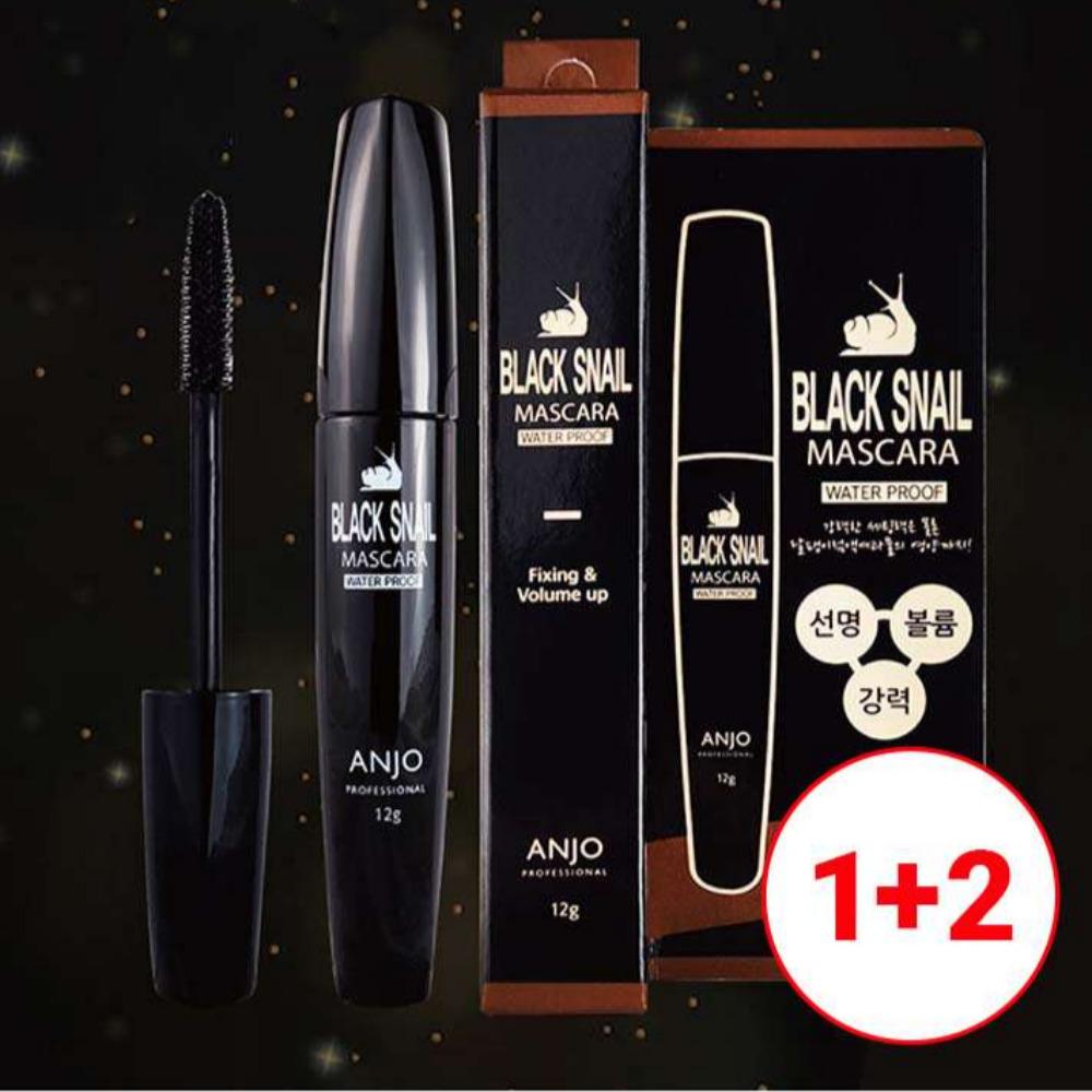 ANJO Водостойкая тушь для ресниц Black Snail (1+1+1) – Длительный объем и подкручивание black