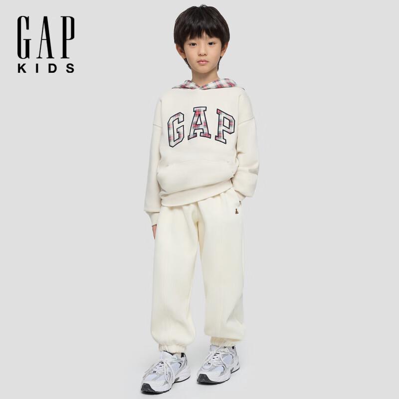 Флисовая толстовка с капюшоном и нашивкой с логотипом для мальчиков Gap 6-7 Years white