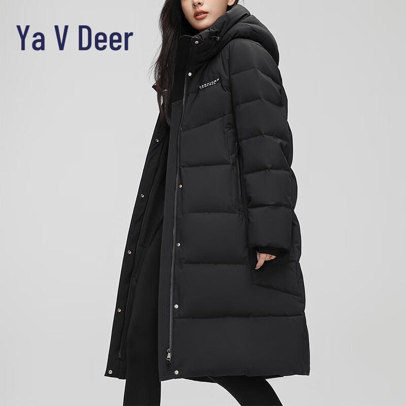 Женский длинный пуховик с капюшоном Yalu RS YYXFF86962 M чёрный JDST online