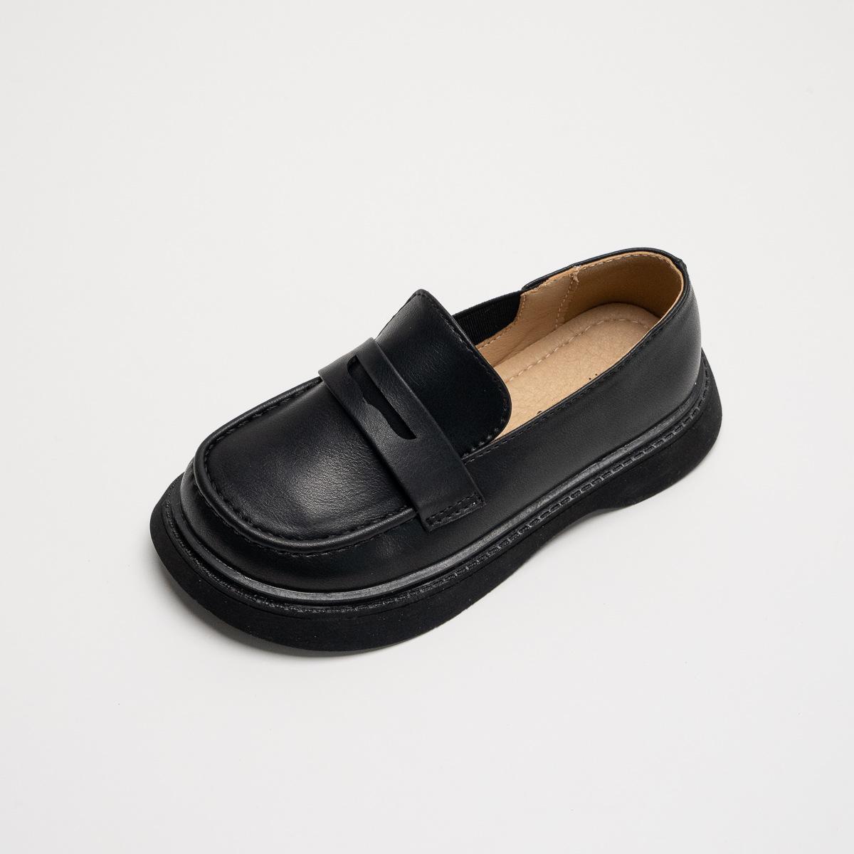 Детская кожаная обувь Весенняя и осенняя студенческая обувь 21 black Gtime Shoes