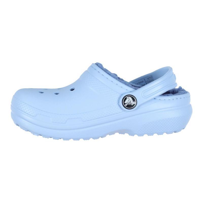Crocs Classic Lined Clog K Повседневный комфорт Теплые детские тапочки Синий камень Детский стиль 25 white