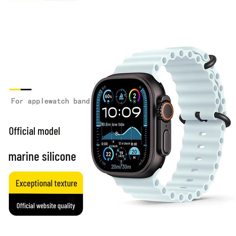 Спортивный силиконовый ремешок Apple Watch Ocean S9/S10/Ultra black Chose One