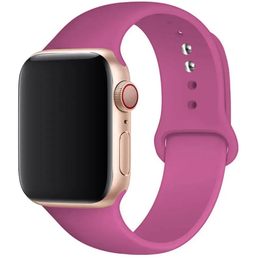 Силиконовый ремешок для Apple Watch 40 мм 49 мм 44 мм 45 мм 42 мм 41 мм 38 мм 44 мм спортивный браслет iWatch серия 9 8 7 6 SE ultra 2 38mm-40mm-41mm S-M black HIMO Group