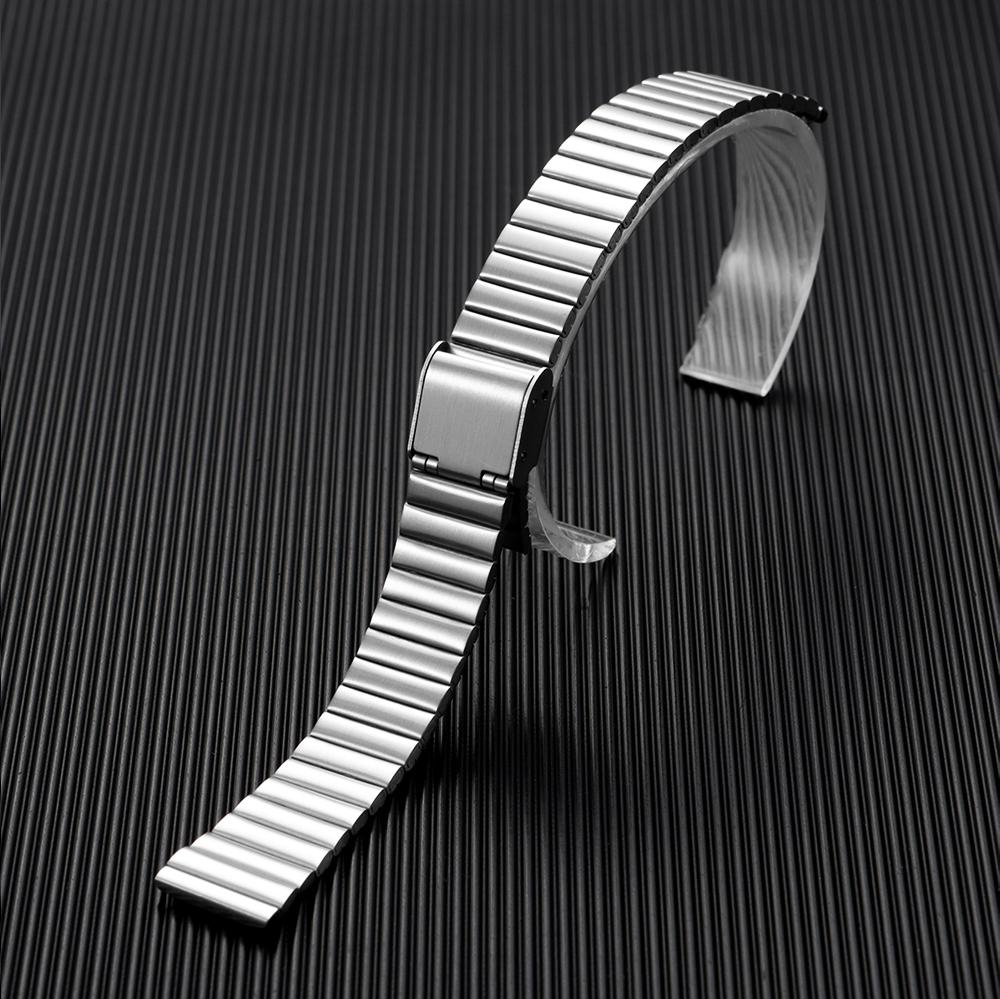 10мм 12мм 14мм 16мм 18мм 20мм для Casio Браслет для часов из нержавеющей стали Ультратонкий металлический браслет Универсальный ремешок для часов для мужчин и женщин 12mm серебряный TolTales