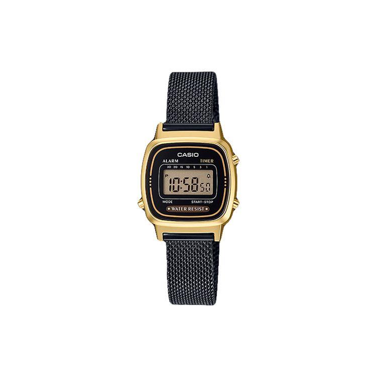 Casio Серия для молодежи Металлическая Квадратная Стандартная Классическая Ретро Водонепроницаемые Кварцевый Механизм Стальной Браслет Часы Мужские Черные LA670WEMB-1 Black black