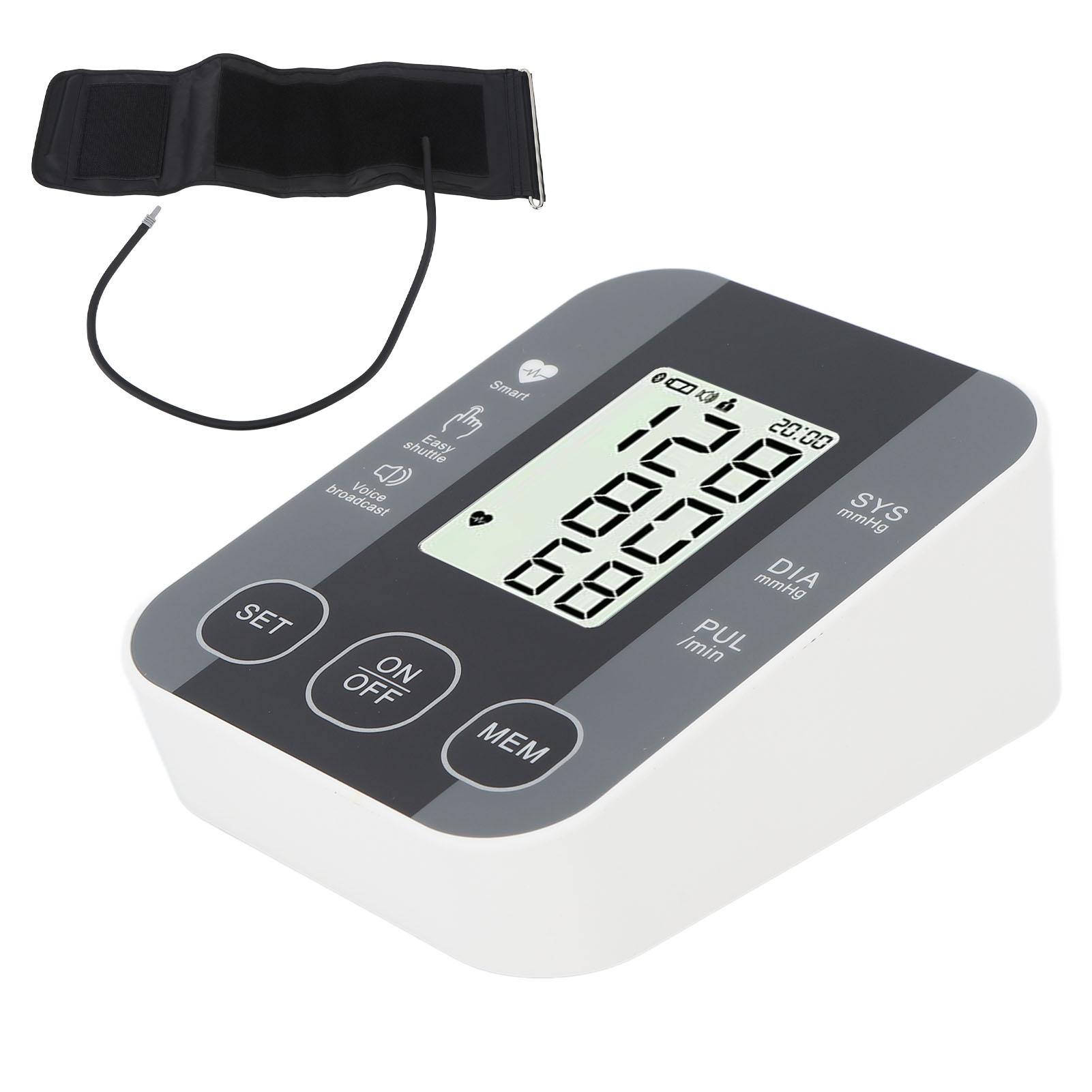 Blood Pressure Machine High Accuracy Voice Broadcast Automatic Intelligent LCD Blood Pressure gray Neoglint