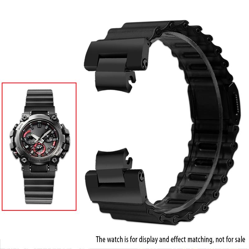 Для Casio Refit MTG B3000 Браслет G-SHOCK MTG-B3000 Быстросъемный Ремешок для часов из цельной нержавеющей стали MTG-B3000 Металлический Стальной 0mm чёрный TheHappyNook