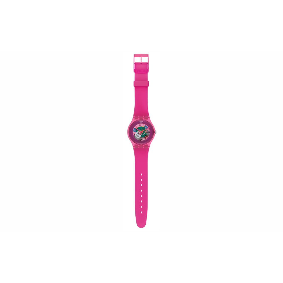 Swatch Quartz Movement 30M Water Resistant Watch Pink Women watches SUOP100 Pink pink