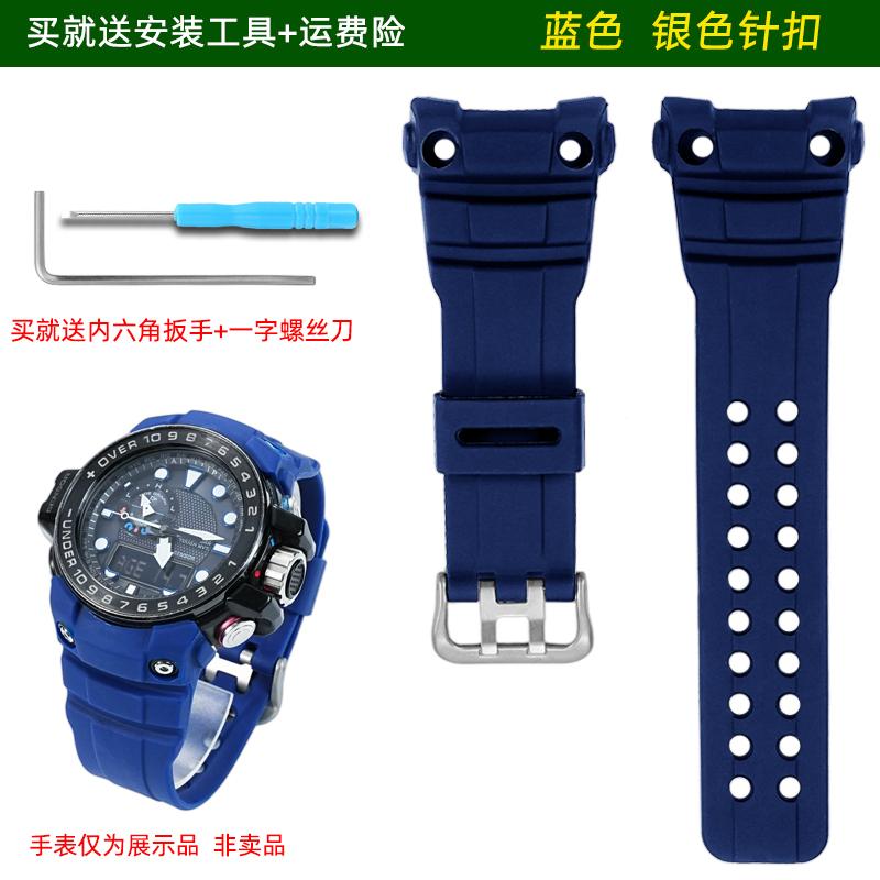 GWN-1000 Смоляной ремешок Для Casio G-SHOCK 5371 GWN-1000B GWN 1000 Мужской Замена силиконового ремешка для часов спортивный водонепроницаемый ремешок Браслет Special size синий NOVVA