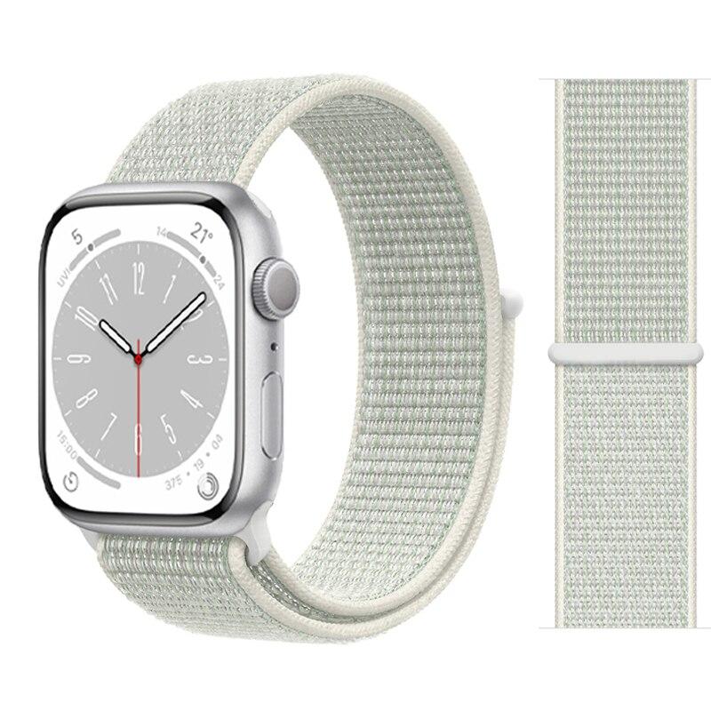Нейлоновый ремешок-петля для Apple Watch Band 49 мм 44 мм 45 мм 41 мм 40 мм 42 мм 38 мм Correa Bracelet Iwatch Series 3 4 5 6 Se 7 8 Ultra Band 49 мм 42&44&45&49mm gray KH Mobile Phone Accessories