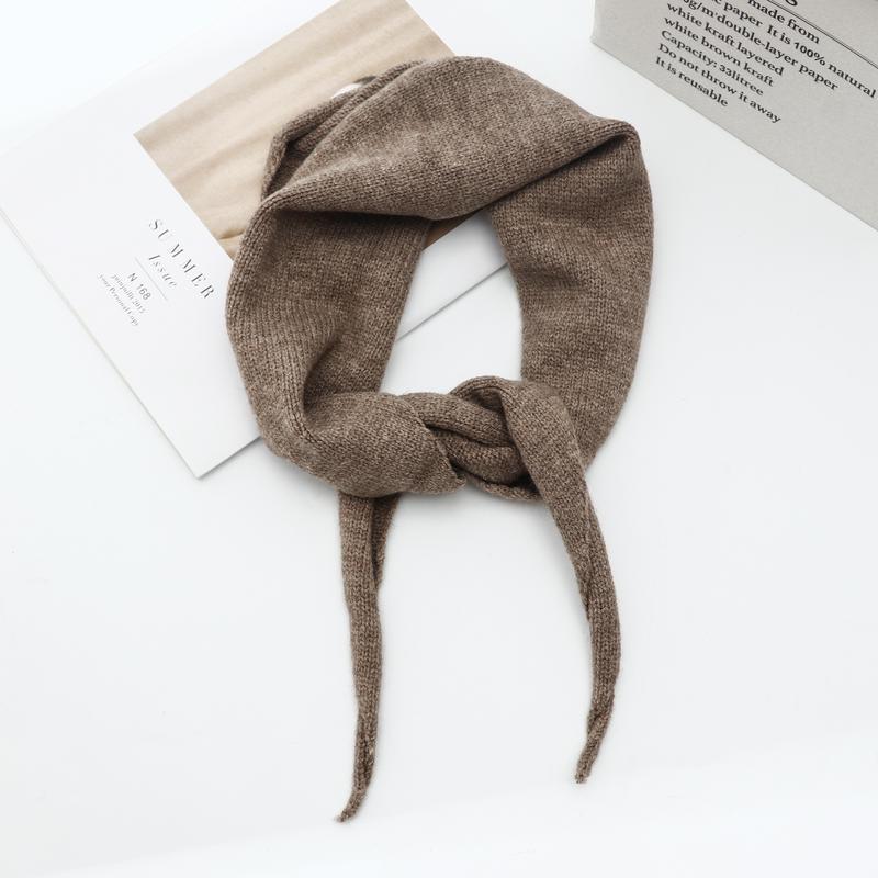 Women Wool Knitted Triangle Scarf Shawl Multifunctional Warm Neckerchief Muffler 32x110cm хаки ZH1