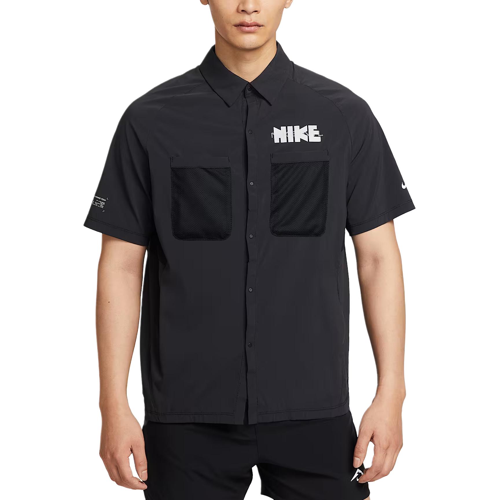 Мужские рубашки Nike Dri Fit Черные С воротником Умеренные IH4510-010 L black