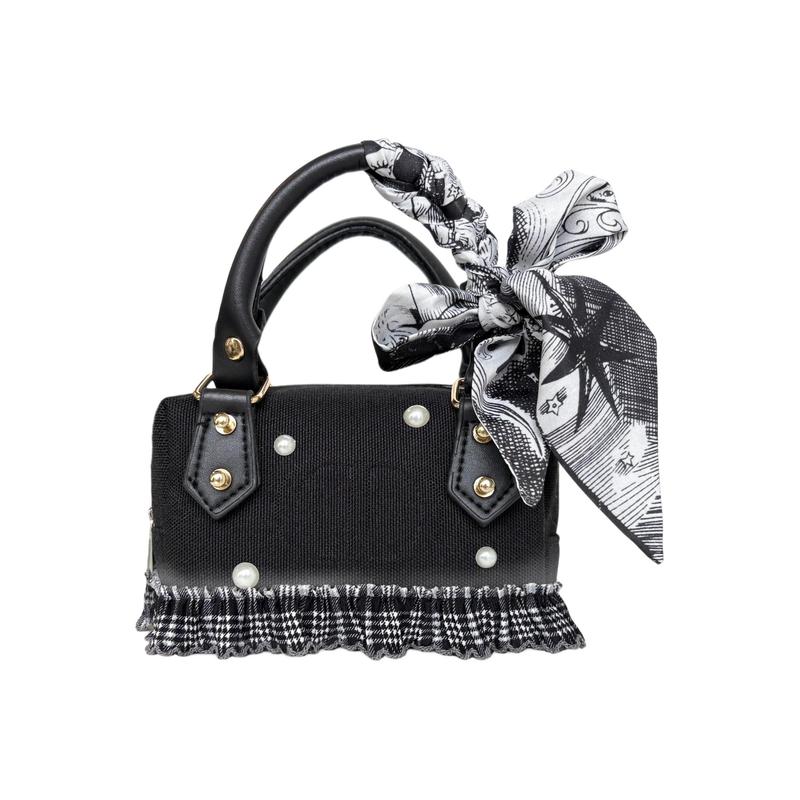 DIOR DIY Стиль Косметичка Холст Ночная Жемчужина, Клетка Тканевая Наклейка, Градиентная Струйная Печать, Элегантный и Высококлассный, Простой, Модный чёрный
