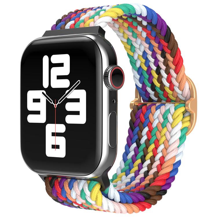Регулируемый нейлоновый плетеный ремешок для Apple Watch 8, 7, 6, 5, 4 SE, 44 мм, 40 мм, эластичный сменный браслет, ремешок для iwatch 3, 42 мм, 38 мм 38mm or 40mm or 41mm gray SMAEL
