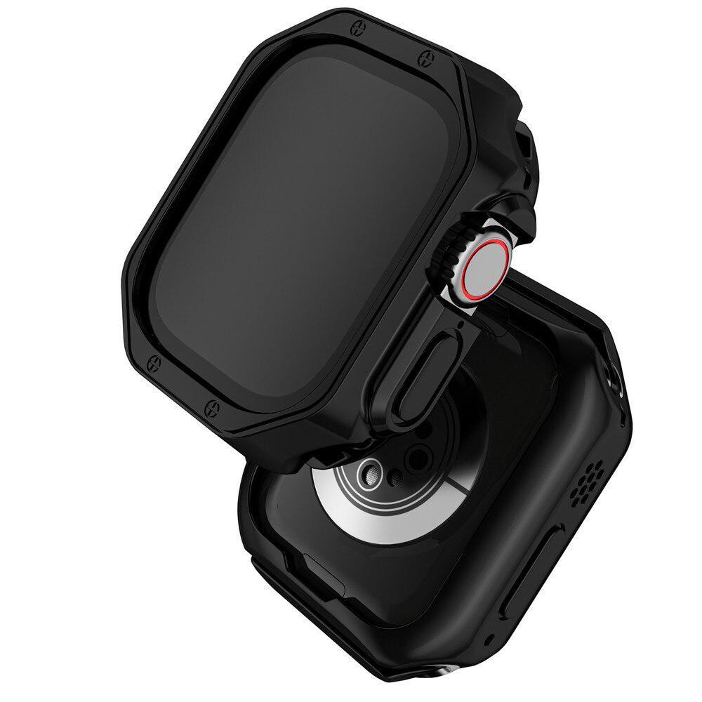 Защитный чехол для Apple Watch Ultra 49 мм, 45 мм, 41 мм, защитный чехол-бампер в стиле брони для iWatch 8, 7 SE, 6, 5, 4, 40 мм, 44 мм 38mm чёрный 91530112MAC2FPQ14M