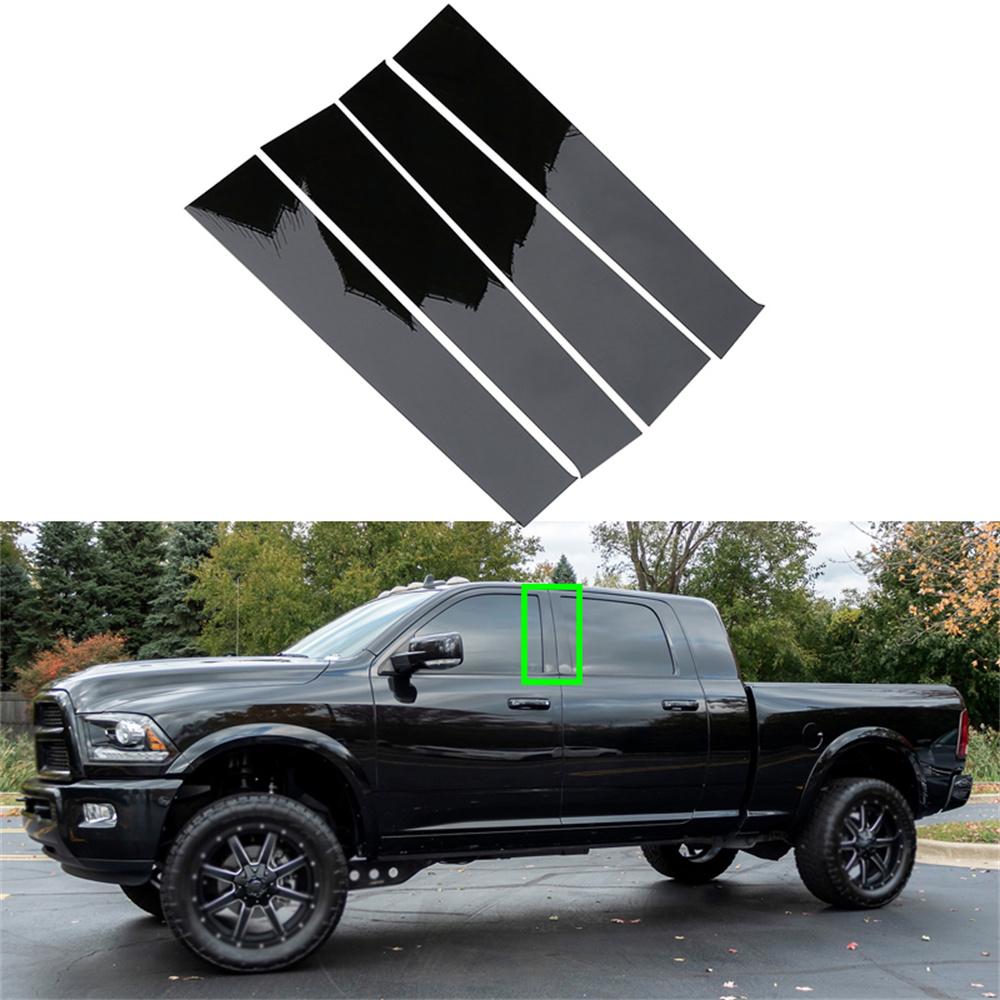 4 шт., набор черных стоек для пианино, комплект накладок на дверь для Dodge RAM 1500 2500 3500 2009-2018 black Tautoparts