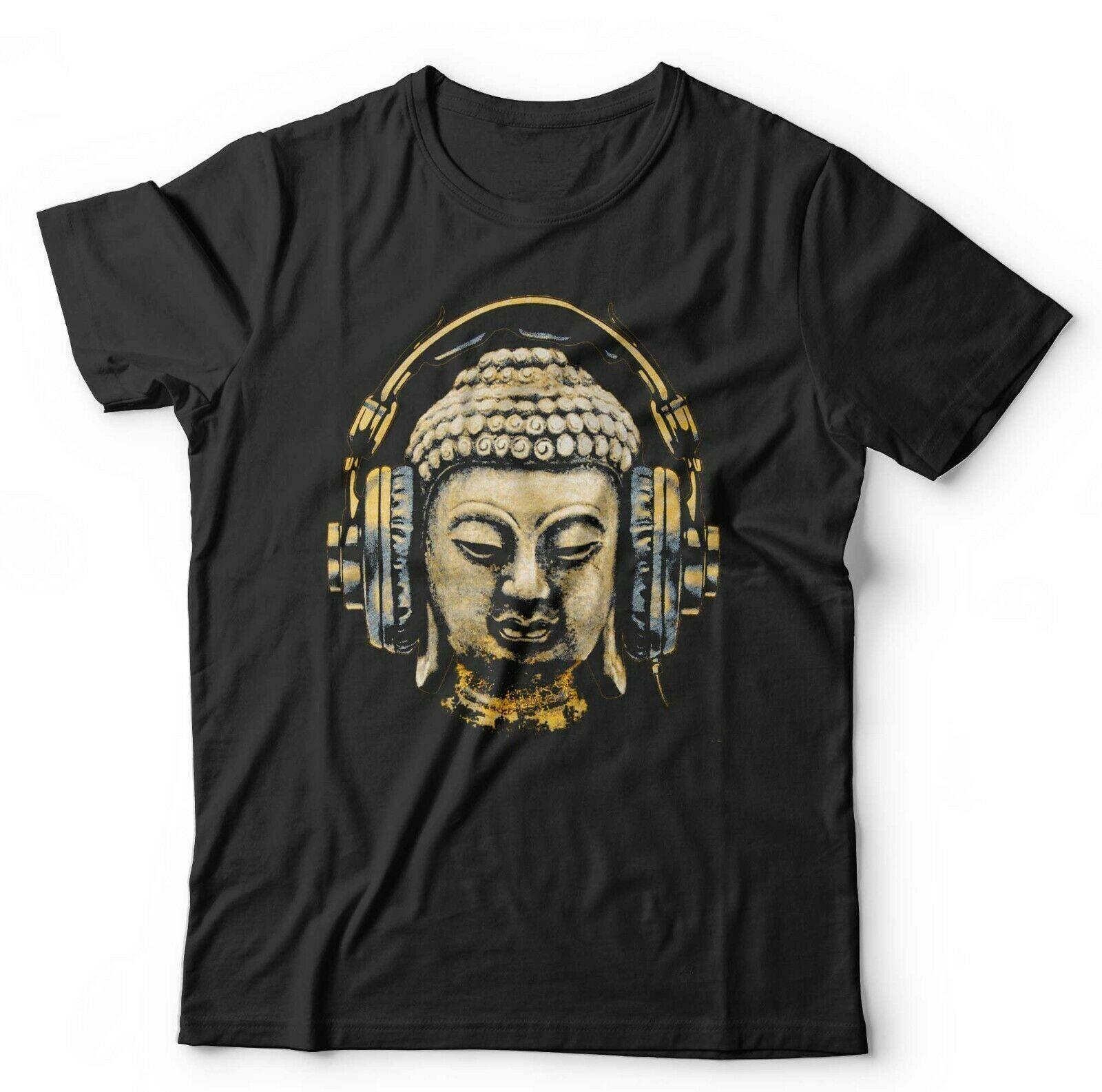 Buddha Headphones Tshirt Unisex and - Funny, Peace, Yoga, Love, Music XL black TeesStreet