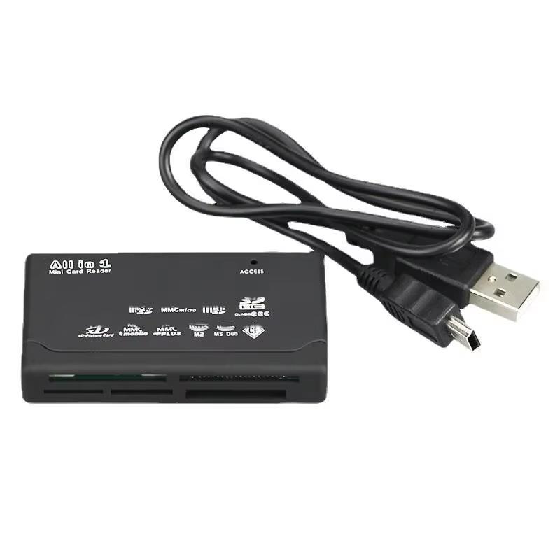 6-в-1 USB-кардридер Extreme Micro SD MMC Mini XD M2 MS DUO TF Адаптер для передачи данных на компьютер, планшет, ноутбук without TF Card black Meiteai-Tech