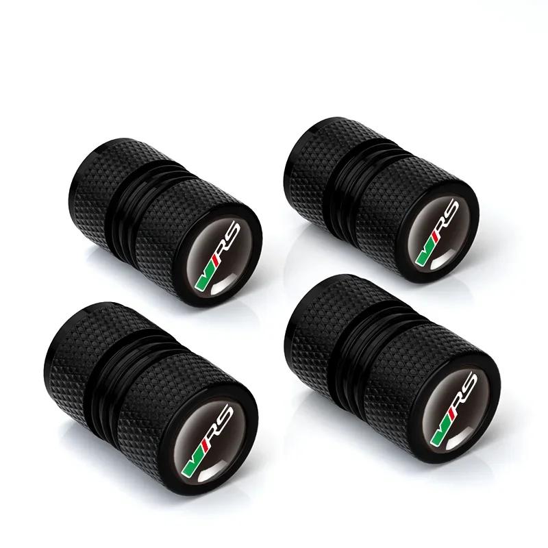 4Pcs/lot Car Tire Wheel Valve Caps Tyre Rim Stem Covers For Skoda VRS Octavia Kamiq Yeti RS Superb Fabia Rapid Accessories black
