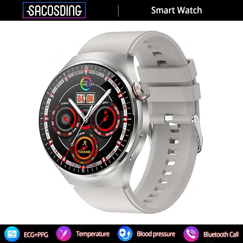 SACOSDING GT4PRO умные часы для женщин беспроводной вызов ЭКГ+PPG монитор артериального давления здоровья SOS спортивные фитнес умные часы для мужчин gray SACOSDING Smart Watch