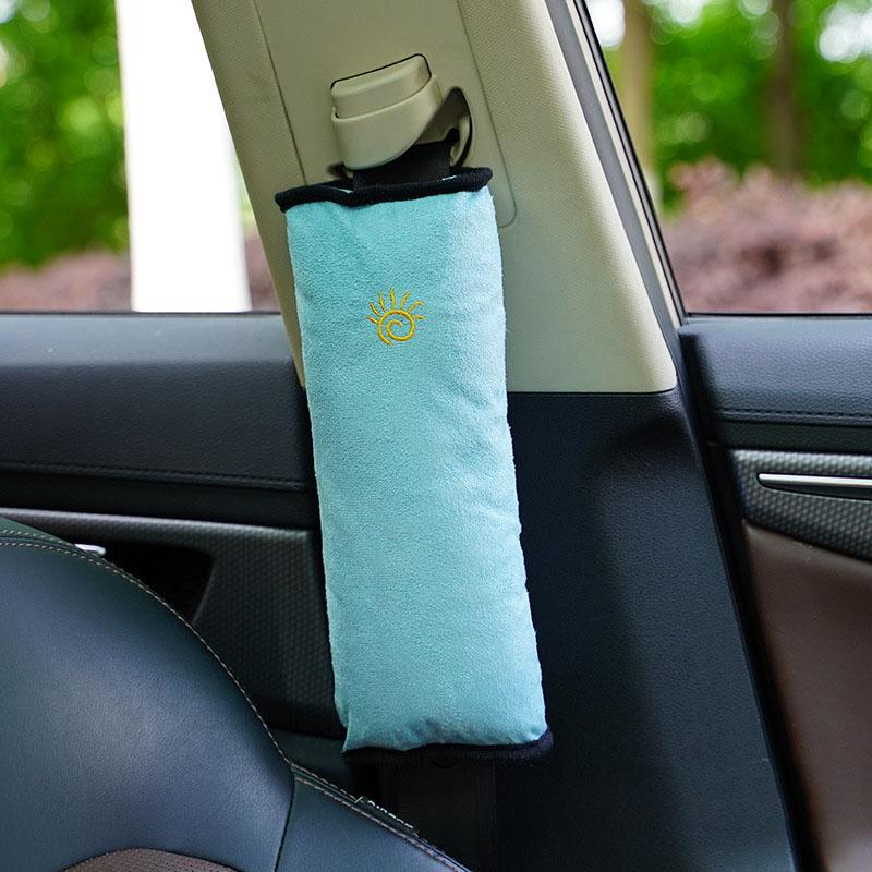 Elderly and Child Car Seat Belt Plush Sleeping Pillow Shoulder Rest Pillow Automotive Interior Accessories Anti-Pressure Pillow синий Garbword