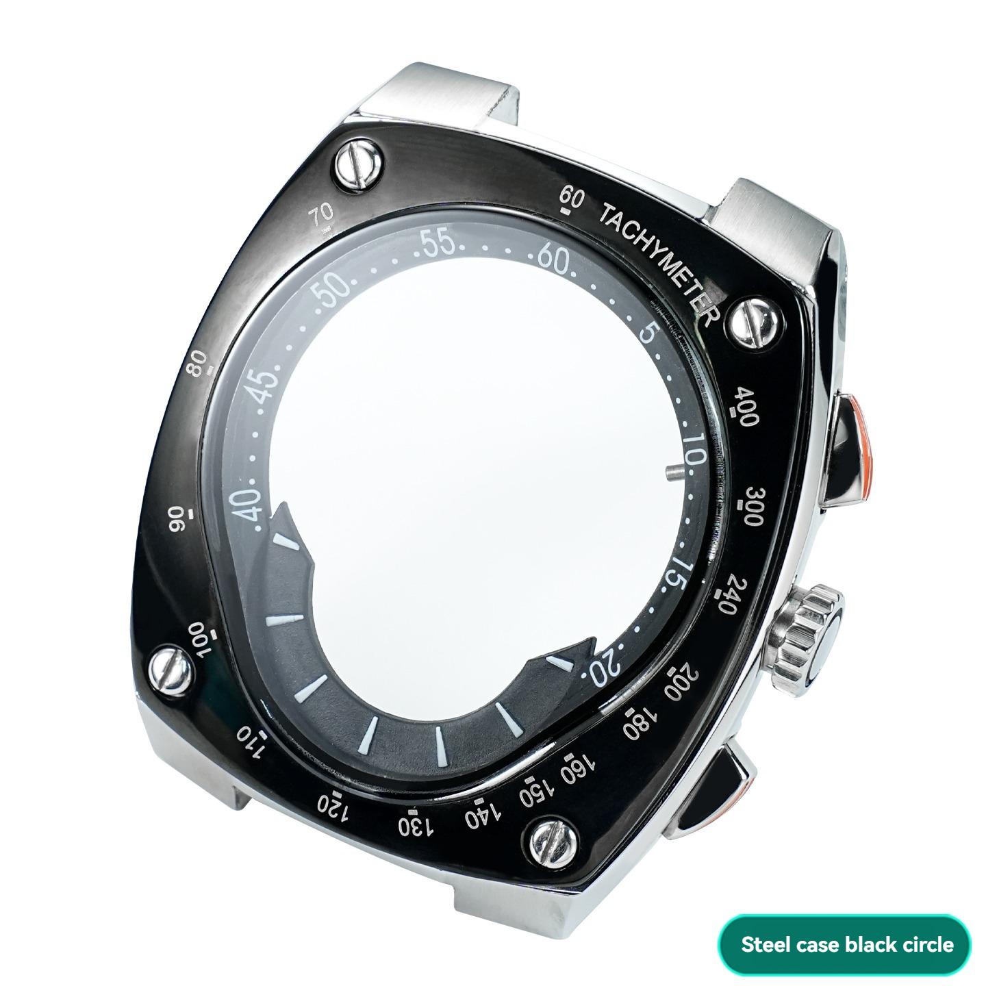 Для часов Seiko Sportura Series SNL017 7L22 SNA595 Корпус из нержавеющей стали Модификация Черное кольцо шкалы со стеклянной линзой Оболочка gray Solsticef