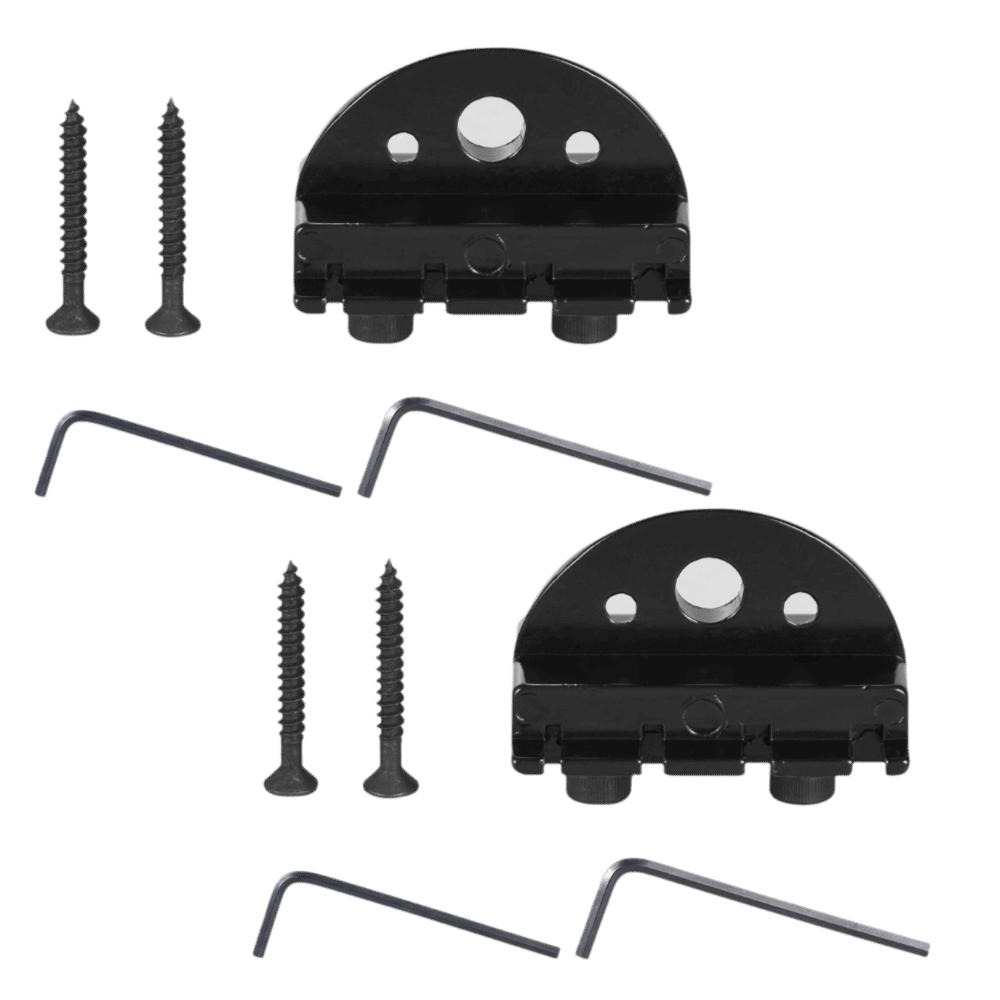 2Sets Metal Headless Bass Locking Nut Black 4-String Bass Nut Set  Electric Bass Guitar black YTmfish
