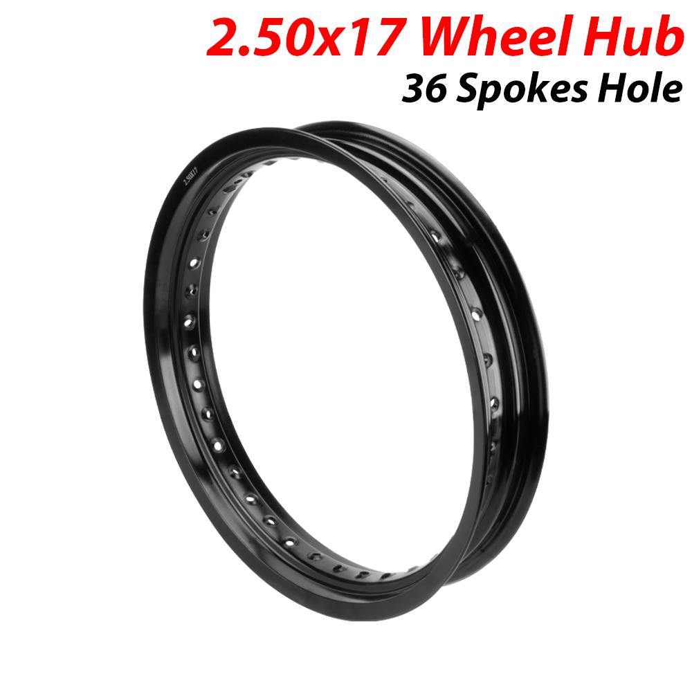 2.50*17 Inch 36 Spokes Holes Aluminum Alloy Wheel Motorcycle 17 Wheel Rims for Dirt Pit Bike Off-road Motorcycle Modification black Garbword
