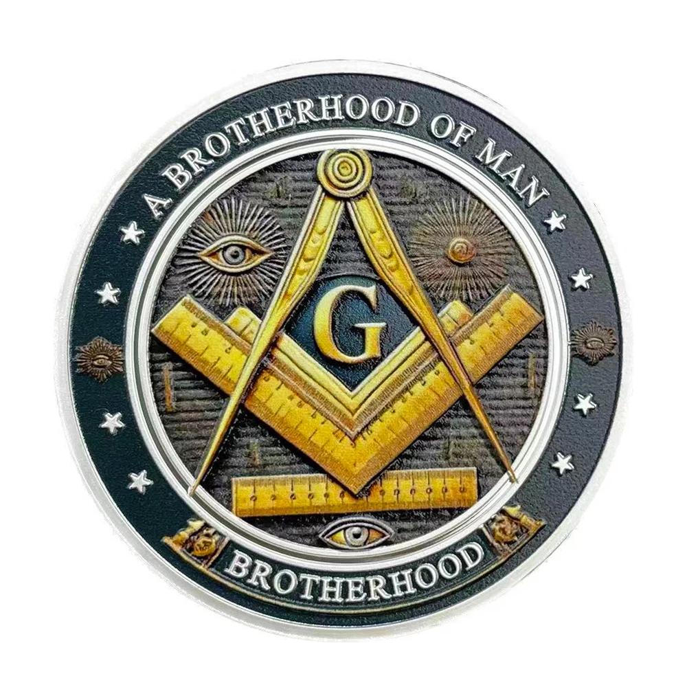 Masonic Freemasonry Silver Coin Collectibles Brotherhood The Eye of God Coin Making Good Men Better Commemorative Medal gray Yousuole Womens Shoes