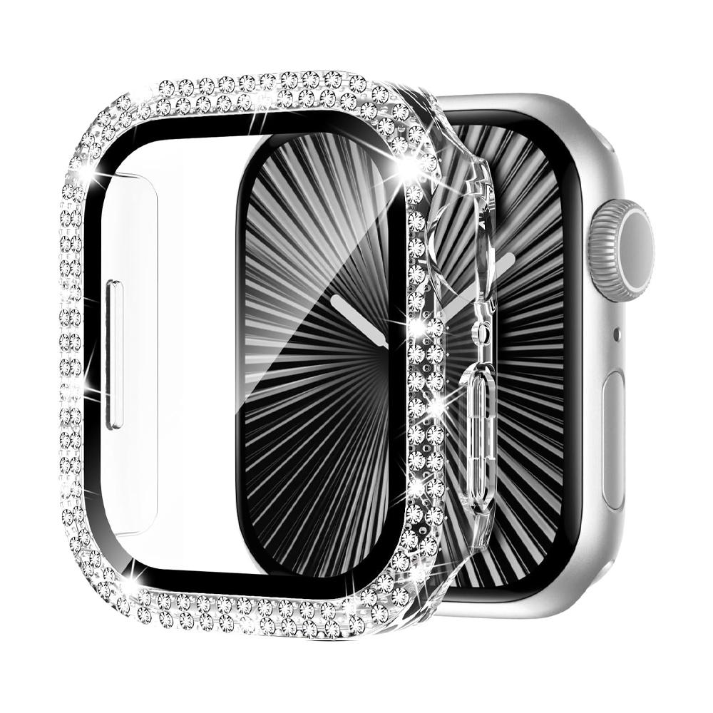 Защитная пленка для корпуса Apple Watch 10 11 42 мм 46 мм 38/40/41/44/45 мм Алмазный бампер Закаленное стекло Серия 9 7 SE 6 8 5 Чехол 42mm Series 10 11 gray Complete Nest